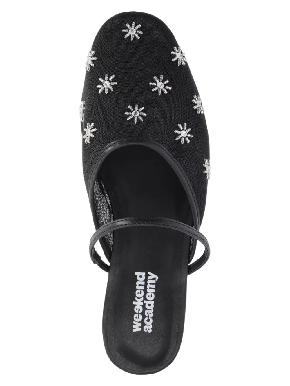 NEW Weekend Academy Girls Beaded Mesh Slip On Shoes Black 3